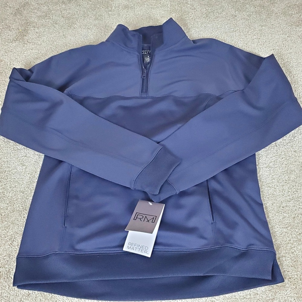 Refined Matter Men's 1/4 Zip Pullover SZ S Small Blue Long Sleeve NWTG